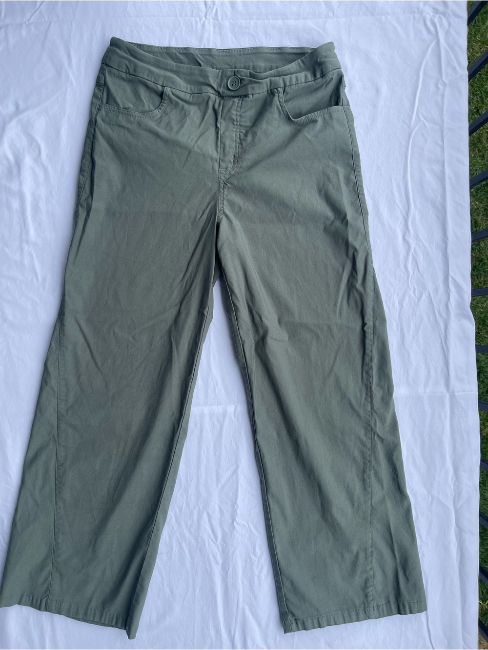 Tribal Olive Green Straight-Leg Chinos